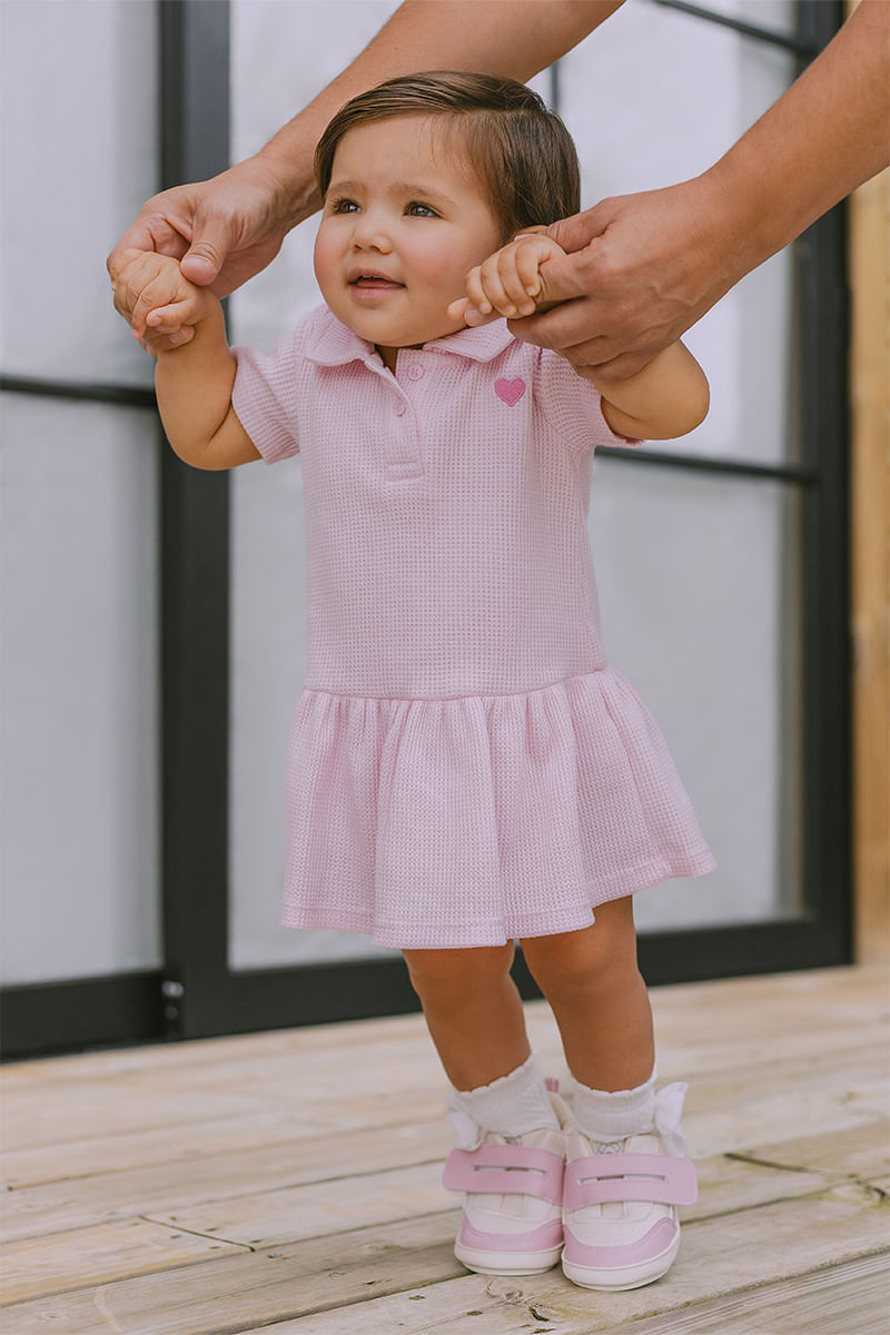 Short-sleeve dress for baby girl Pink / 0 / 3-M