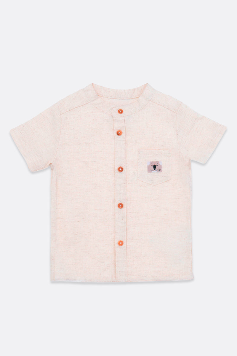 Short-sleeve button-down shirt for baby boy