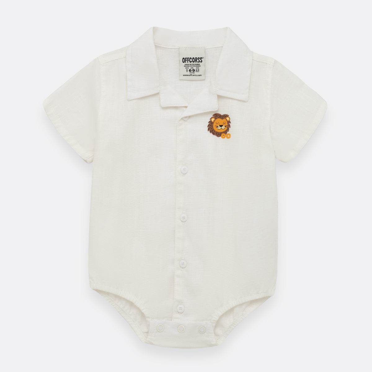 Short-sleeve shirt bodysuit for baby boy
