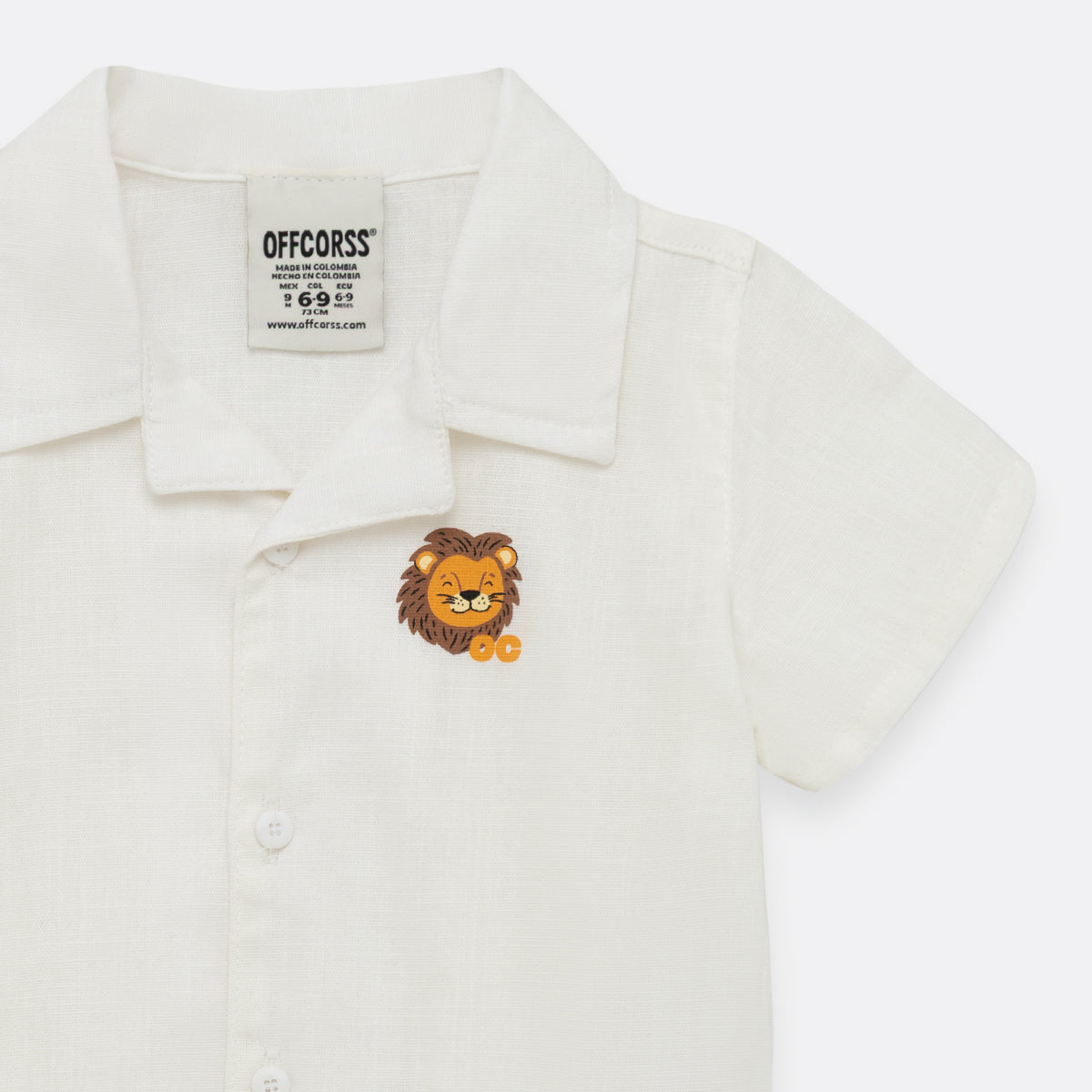 Short-sleeve shirt bodysuit for baby boy