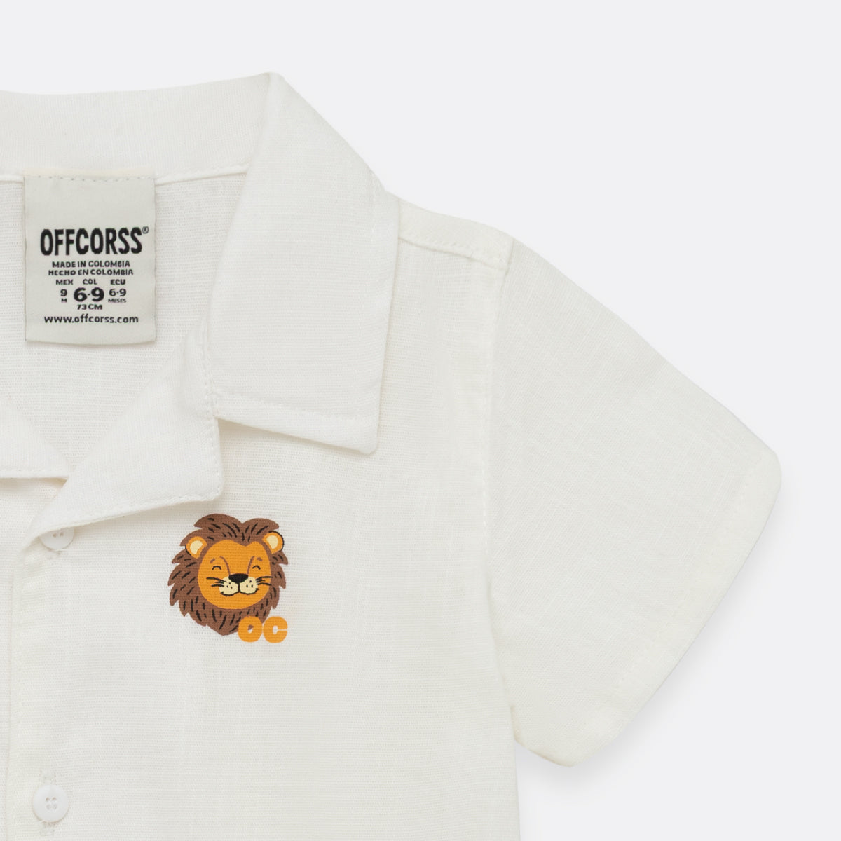 Short-sleeve shirt bodysuit for baby boy