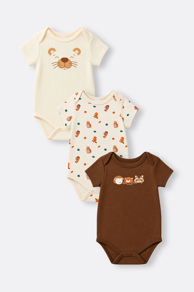 Baby boy three-pack short sleeve bodysuit
