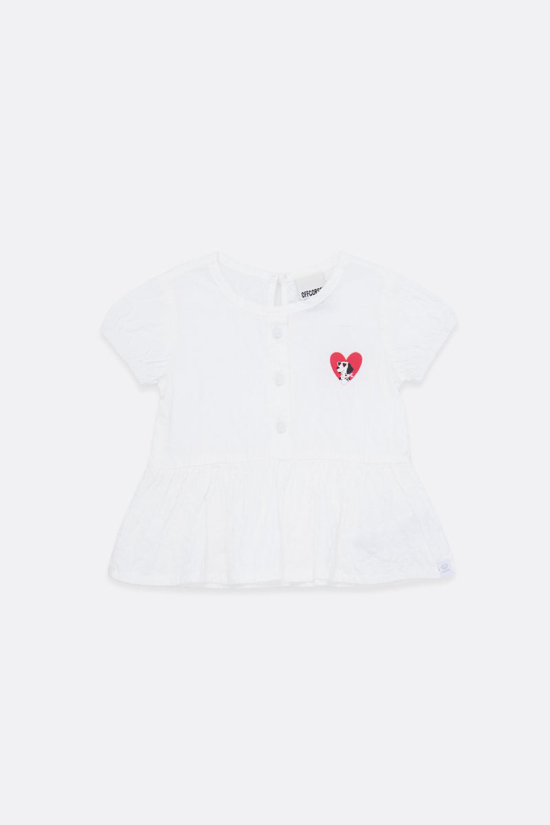 Short-sleeve button-down shirt for baby girl
