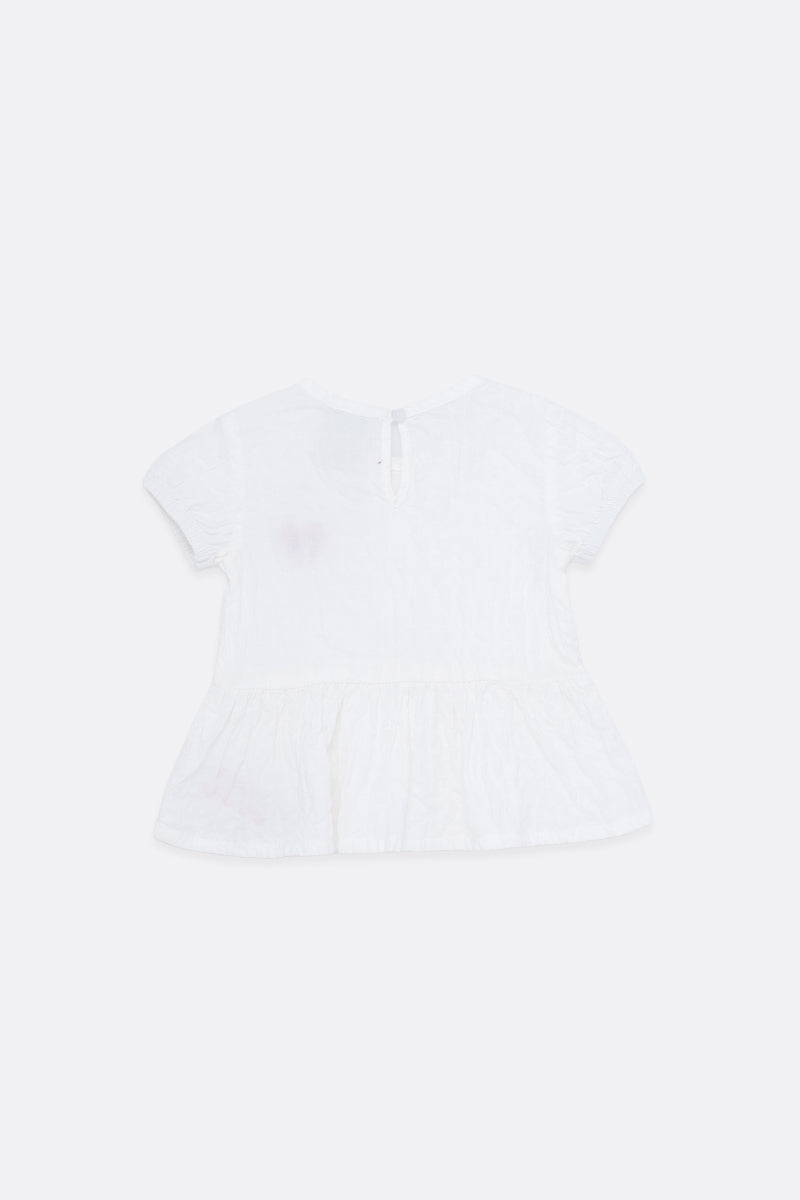 Short-sleeve button-down shirt for baby girl