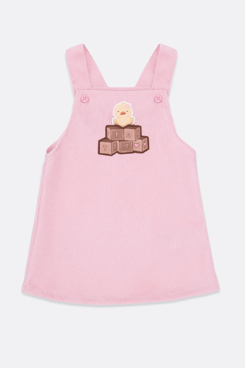 Baby Girl Pink Short Overall with Adjustable Straps