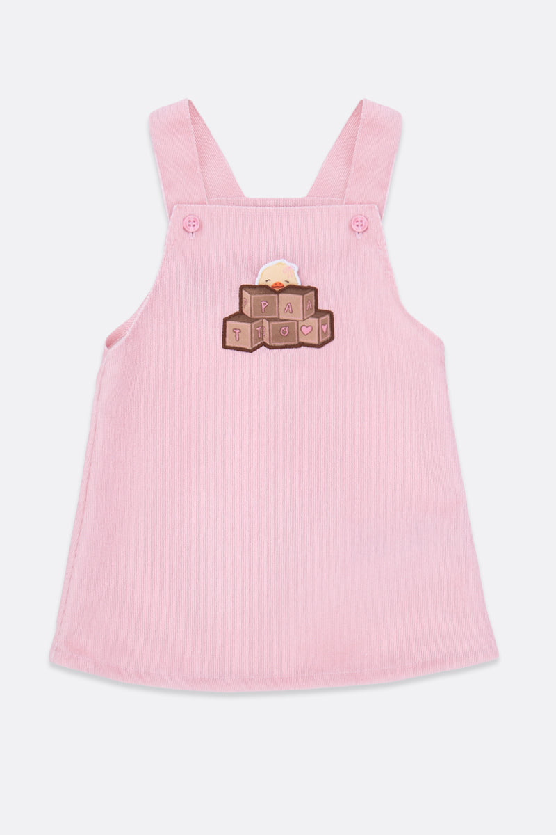 Baby Girl Pink Short Overall with Adjustable Straps