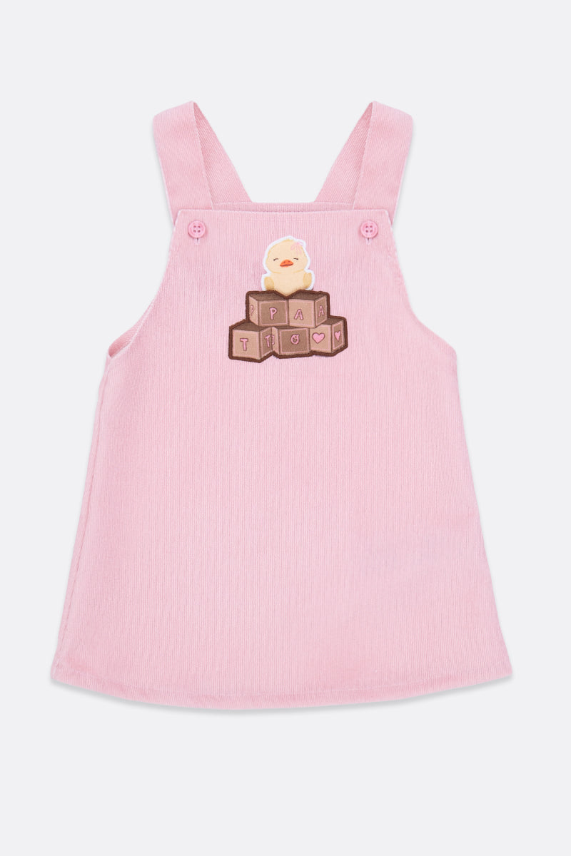 Baby Girl Pink Short Overall with Adjustable Straps