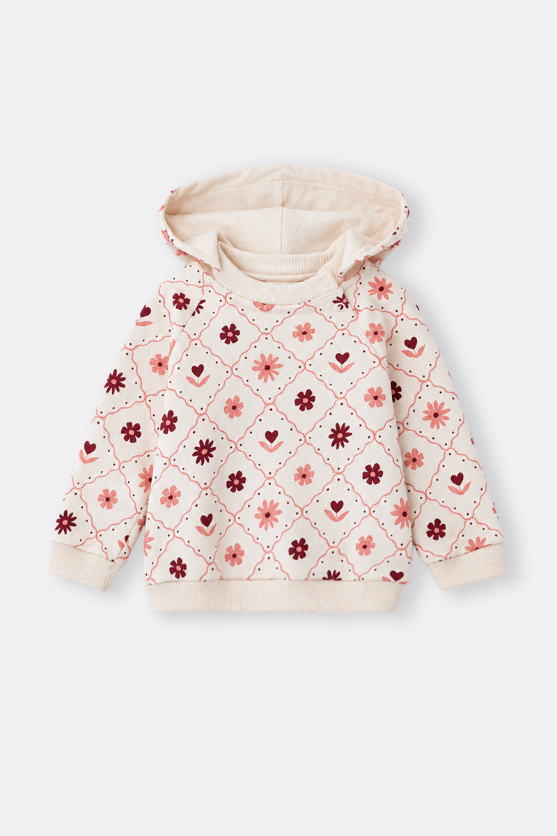 Baby girl glitter hooded sweatshirt