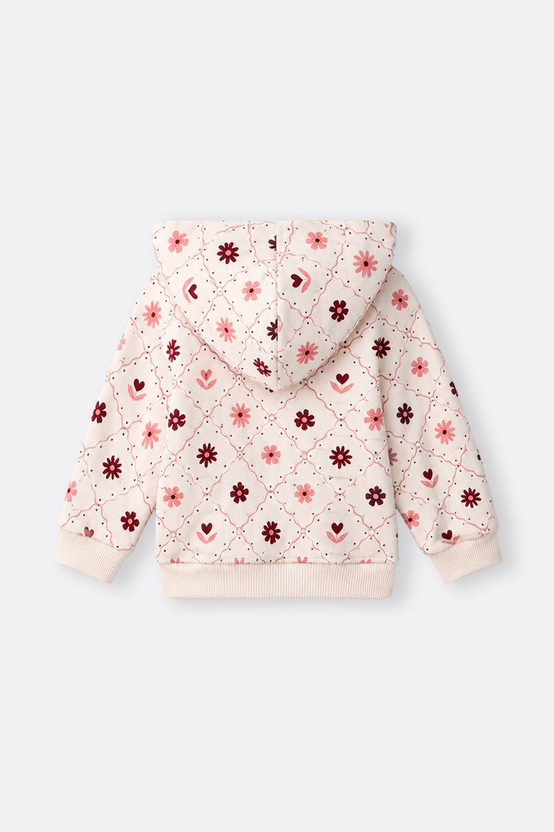 Baby girl glitter hooded sweatshirt