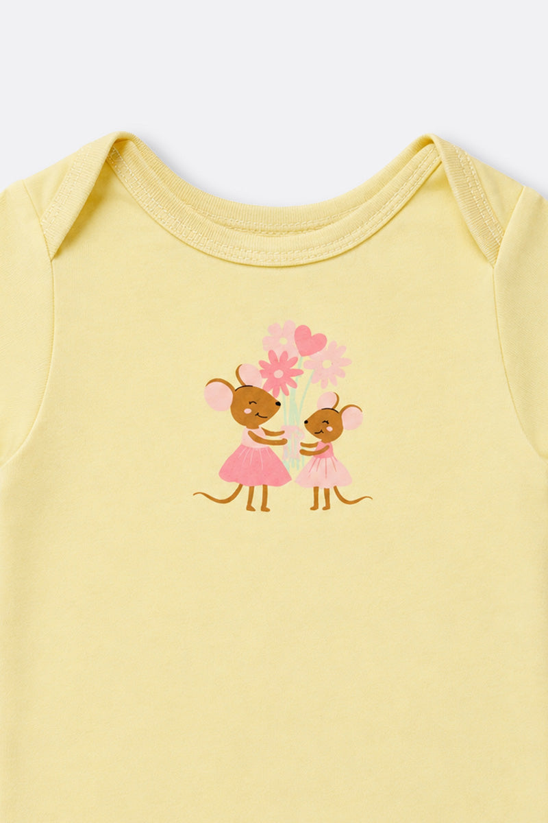 Baby girl three-pack short sleeve bodysuit