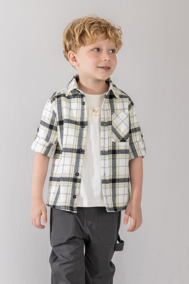 Toddler boy plaid shirt