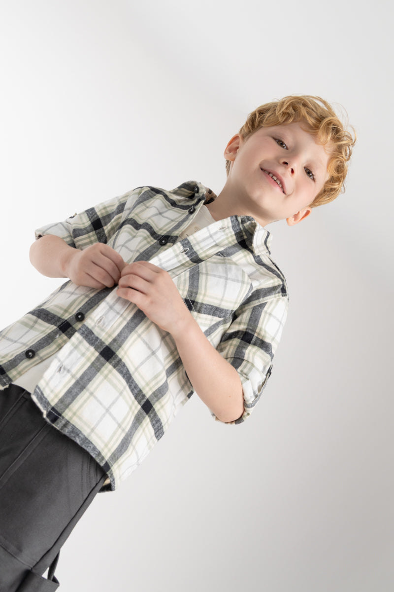 Toddler boy plaid shirt