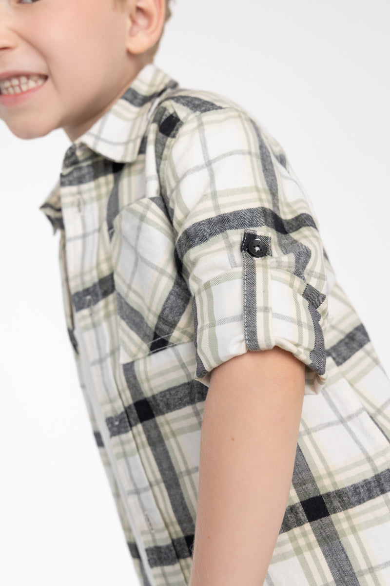 Toddler boy plaid shirt