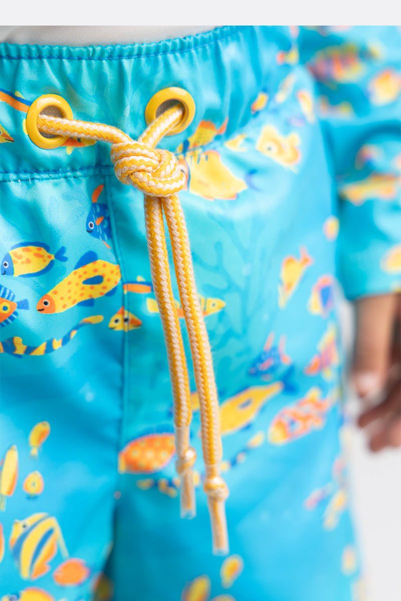 Toddler boy printed swim shorts