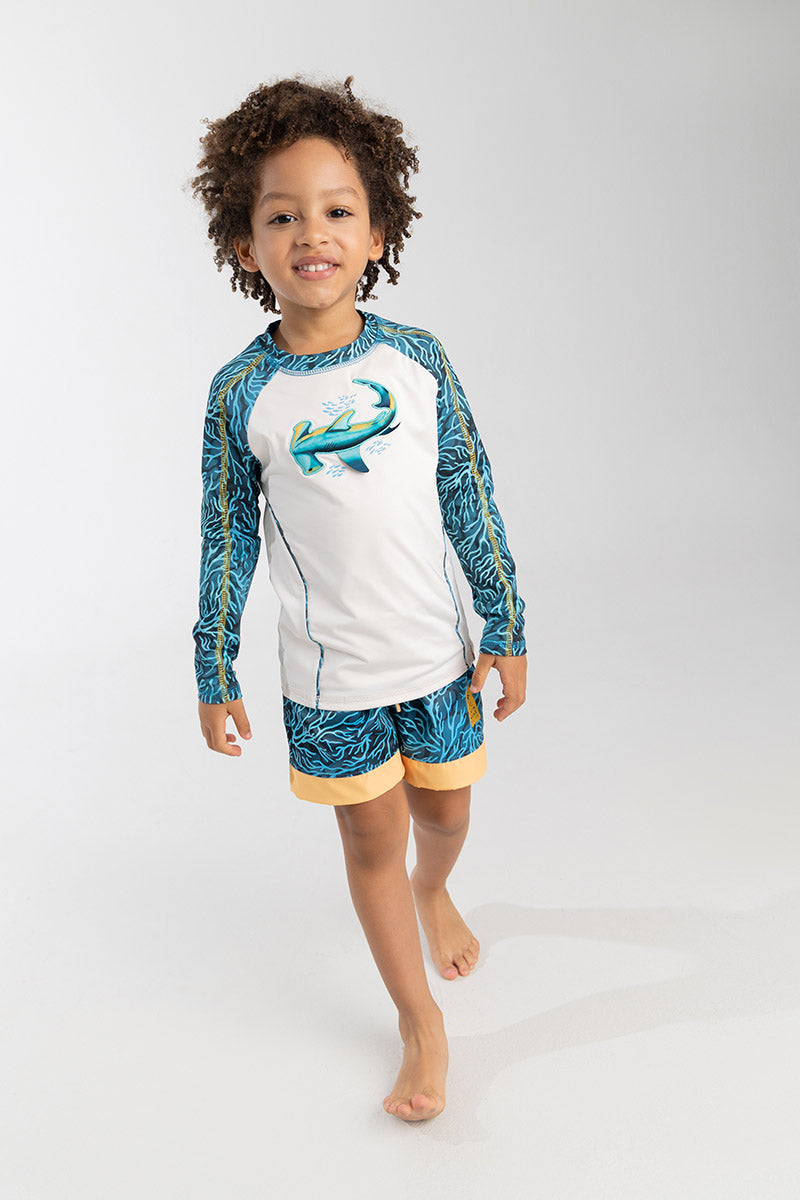 Toddler boy printed swim shorts