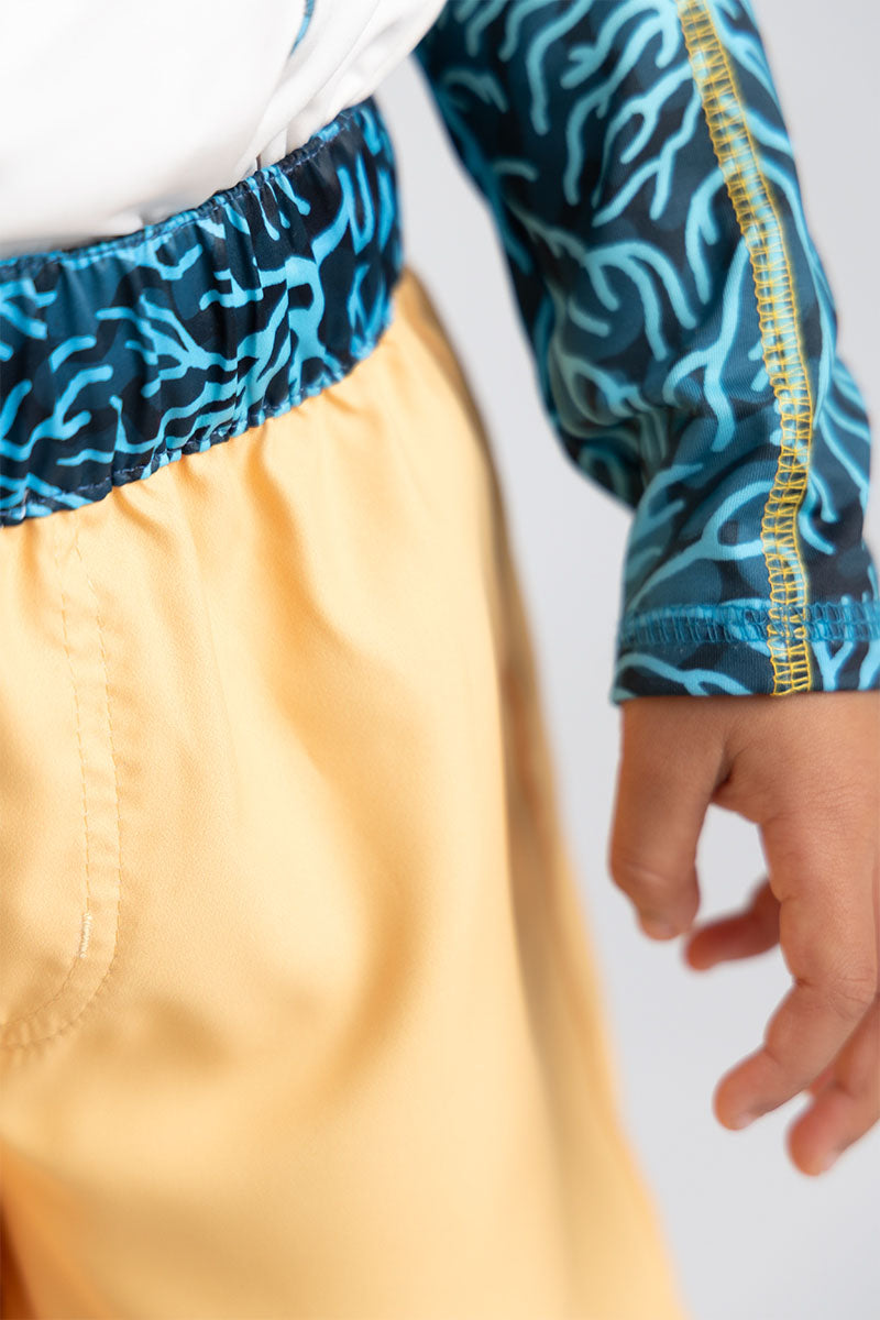 Toddler boy printed swim shorts