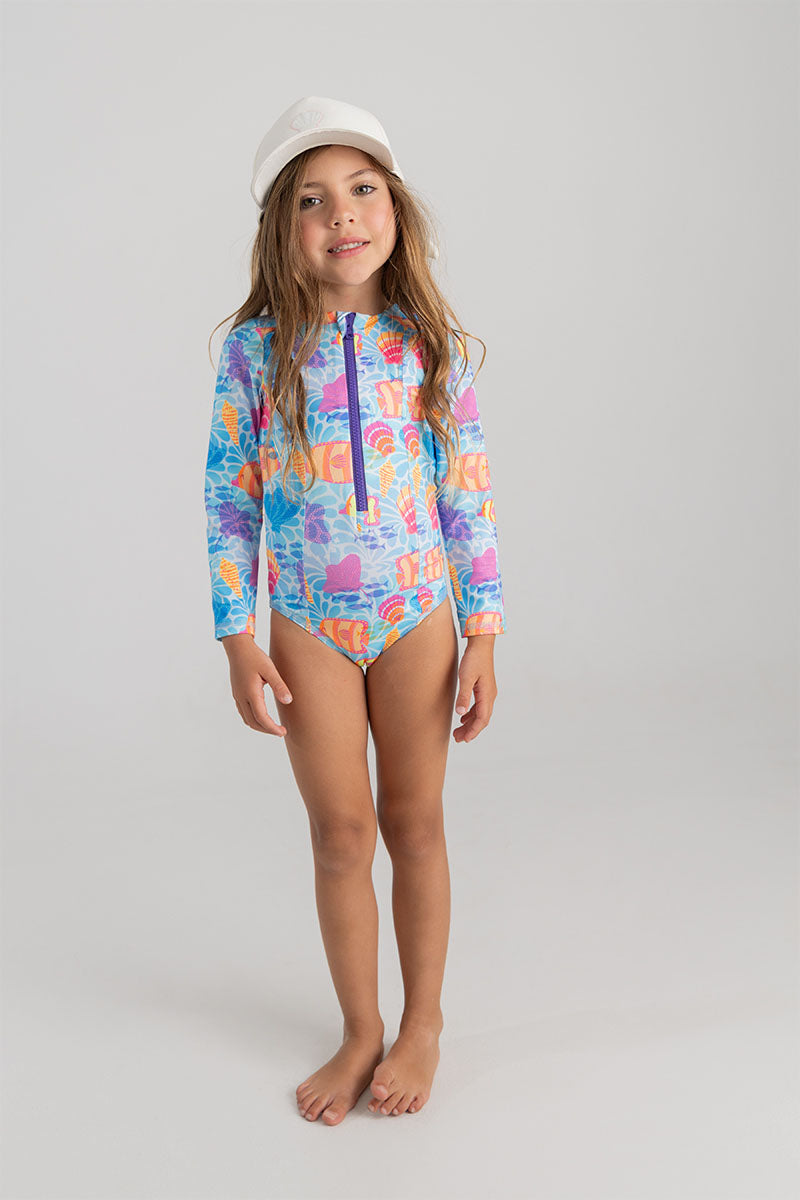Toddler girl long sleeve swimsuit