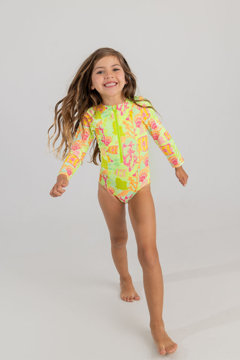 Toddler girl long sleeve swimsuit
