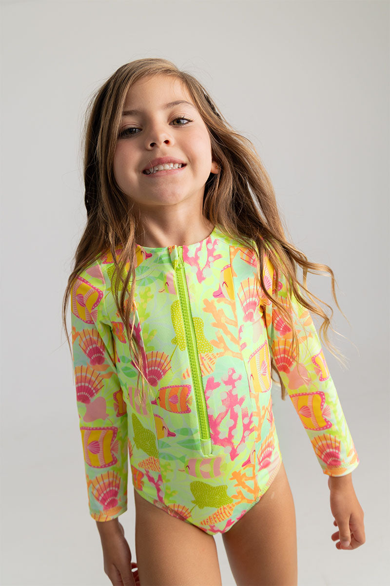 Toddler girl long sleeve swimsuit