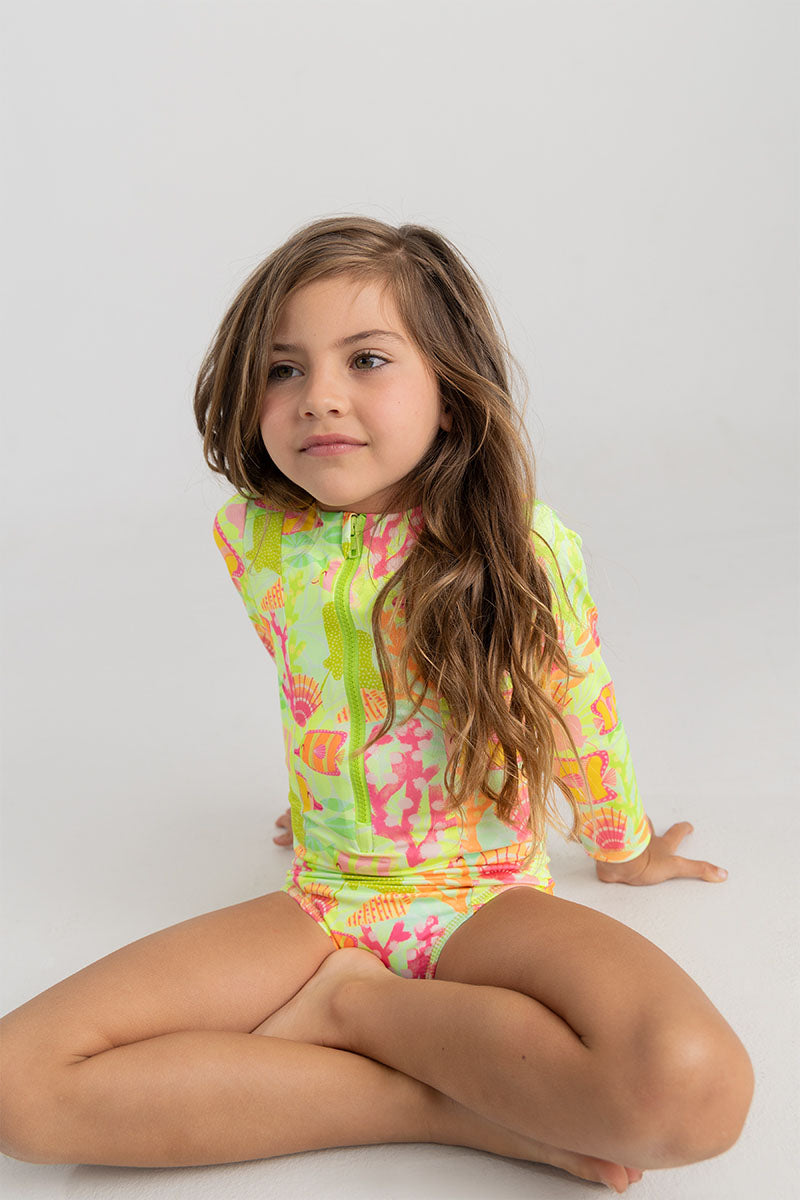 Toddler girl long sleeve swimsuit