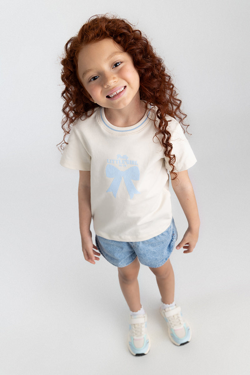 Girls Short Sleeve Knit T-Shirt in Classic Silhouette