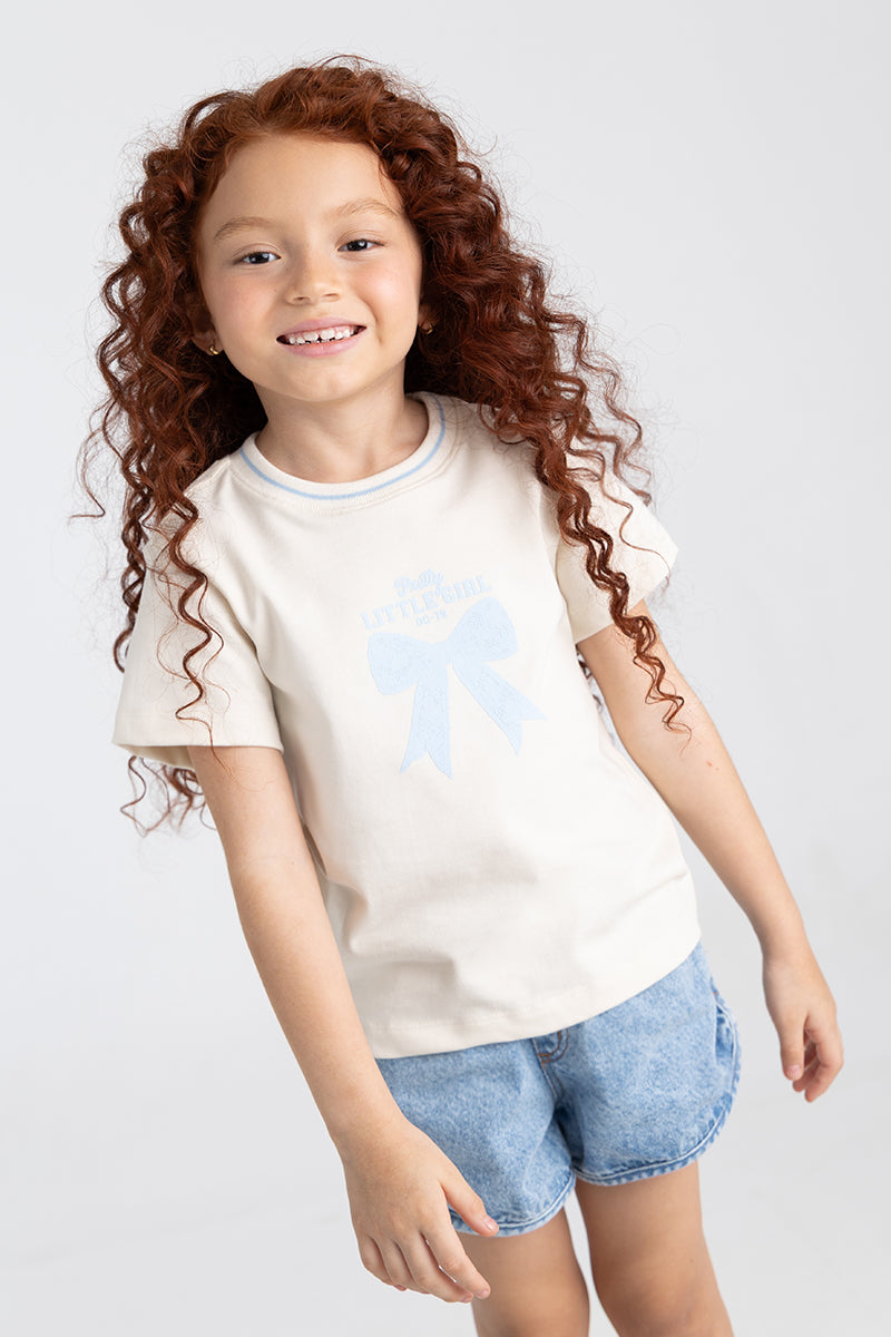 Girls Short Sleeve Knit T-Shirt in Classic Silhouette