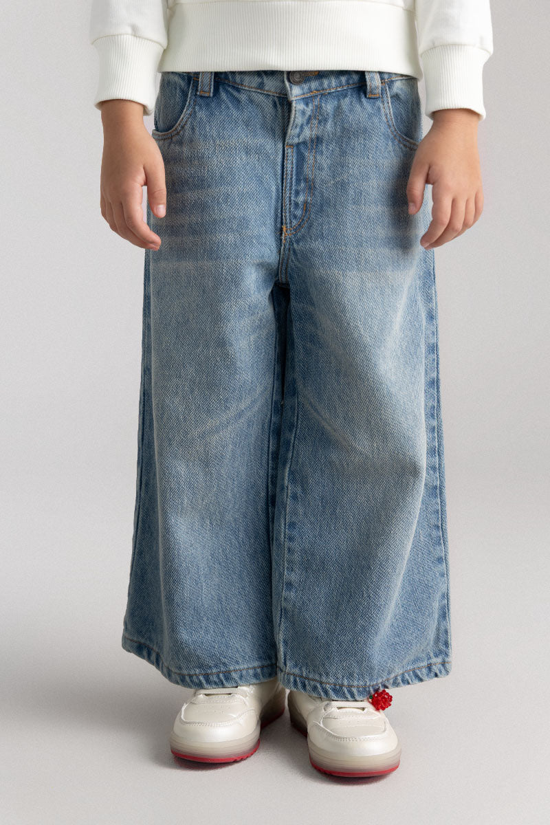 Toddler girl wide leg jeans