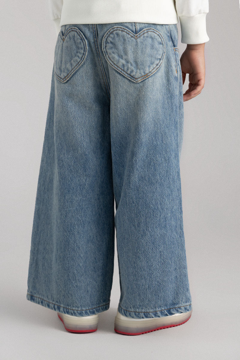 Toddler girl wide leg jeans