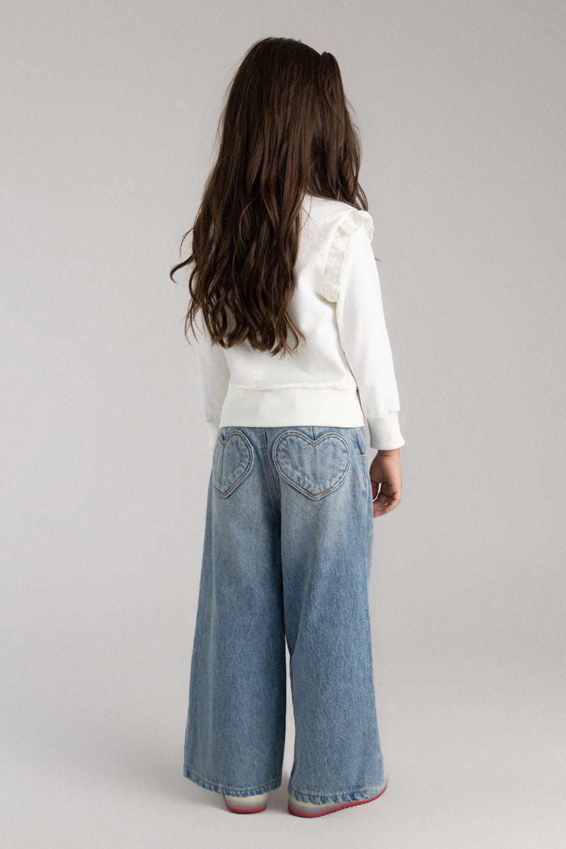 Toddler girl wide leg jeans