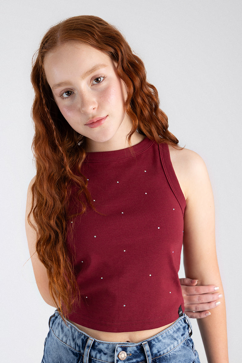 Sleeveless crop top for girl