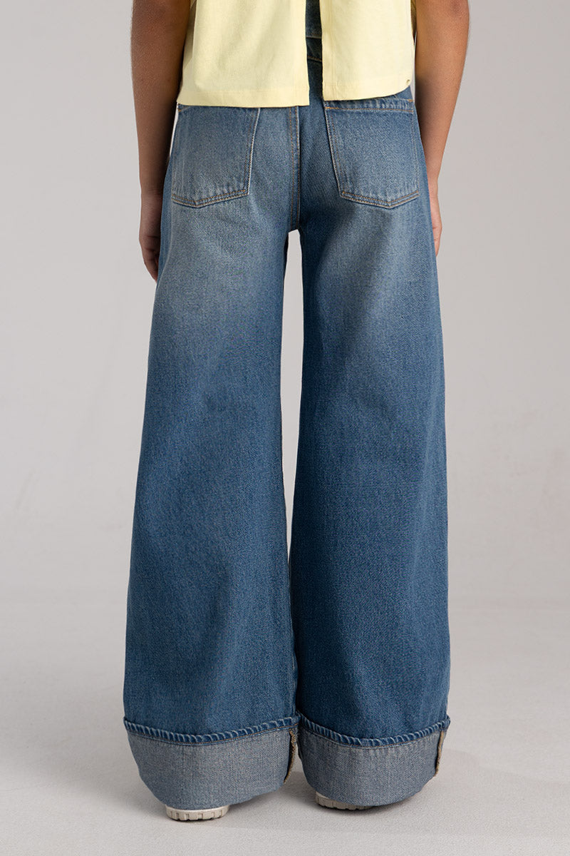 Kids girl wide leg jeans